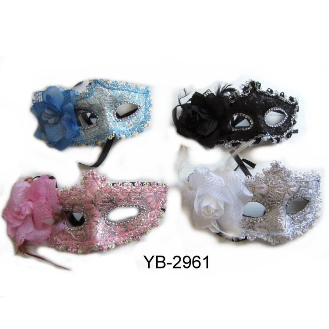 YB-2961 精緻蕾絲羽毛戴花眼罩